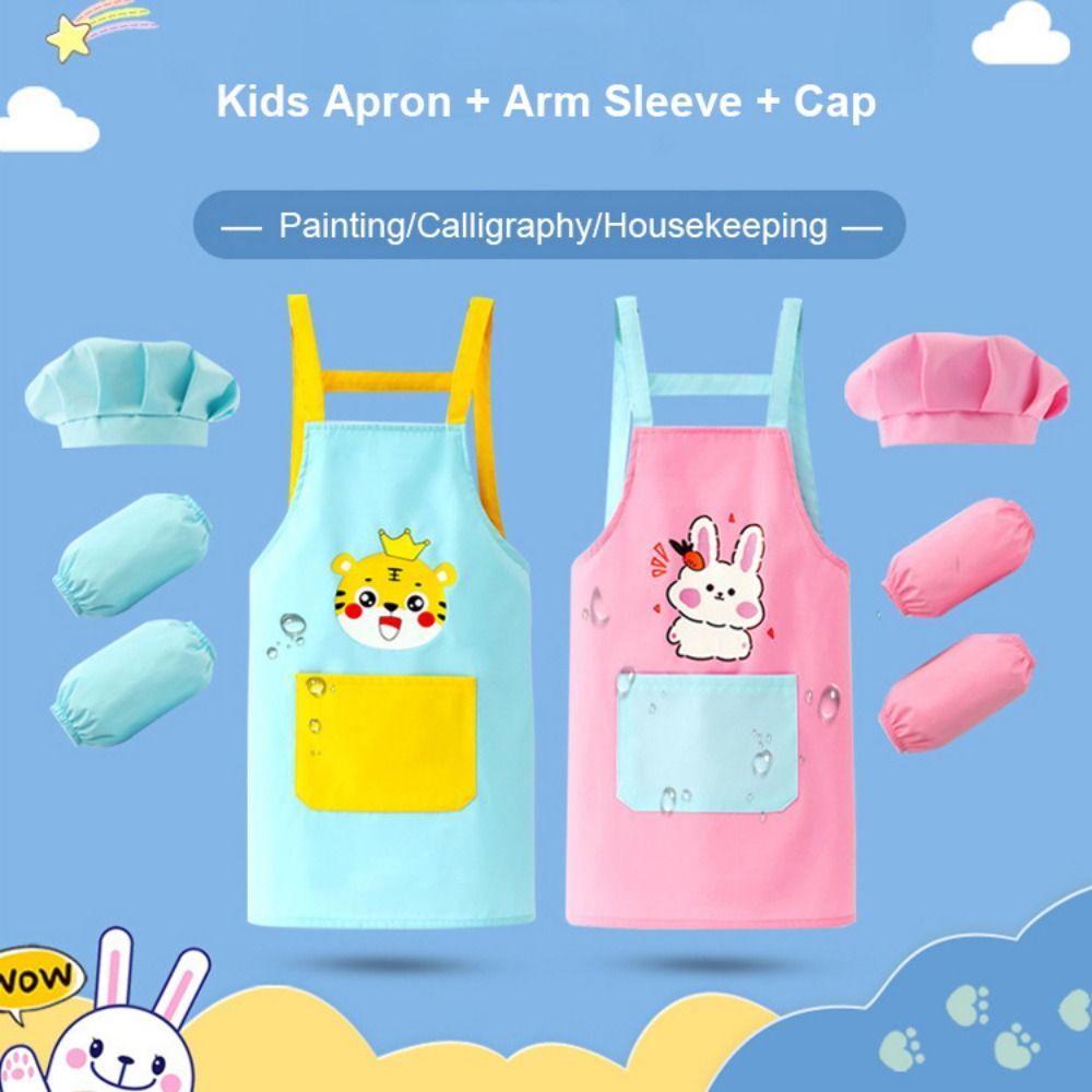 Arm Sleeve Painting Apron Cartoon Children's Bib New Chef's Uniform Cooking
