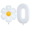 2Pcs White Daisy Flower Foil Balloons 32inch 0-9 Number Balloon Kids Birthday Party Decorations Baby Shower Wedding Decorations