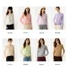 Women's Round Neck Cashmere Sweater - Autumn/Winter Solid Color Loose Knit Long Sleeve Pullover