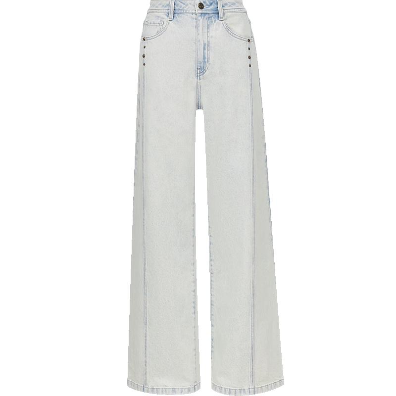 

ONLY 2025 Autumn Slimming Straight Leg Washed Denim Jeans for Women XXL Standard