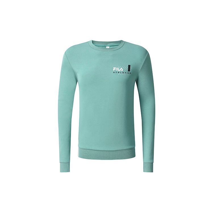 

FILA Athletics Simple Letter Logo Print Casual Sports Knit Pullover Crewneck Sweatshirt Men sweatshirt Mineral-Blue A11M241220FDB L