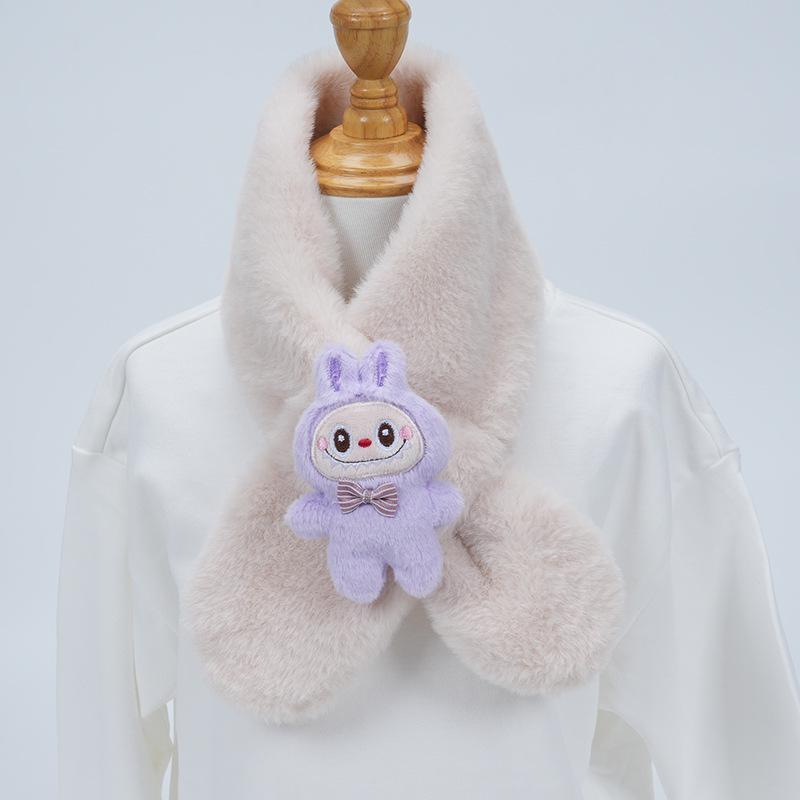 Plüsch-Winter-Schal im koreanischen Stil, Süßer und warmer Nackenschutz für Mädchen und Schülerinnen