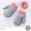 Autumn and winter baby cute bag finger velvet warm outdoor cold-proof toddler neck knitting children's gloves