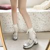 Ballet Style Butterfly-knot Mary Jane Shoes for Women Concise Dress Thick Heel Ladies Footwear