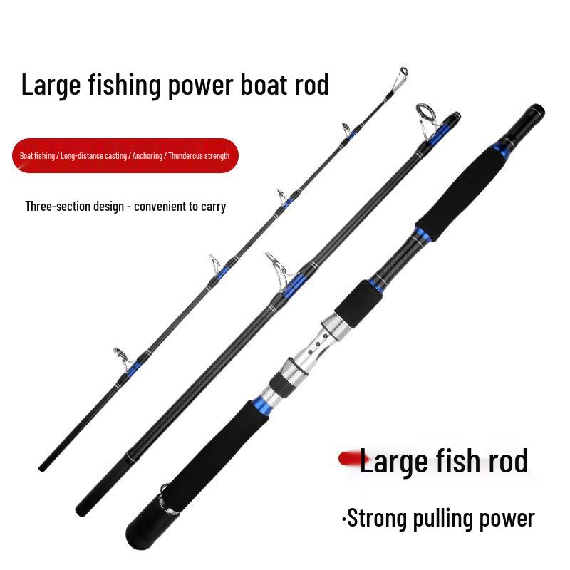 Three-Section Ultra-Hard Carbon Jigging Fishing Rod, 1.8-2.4m