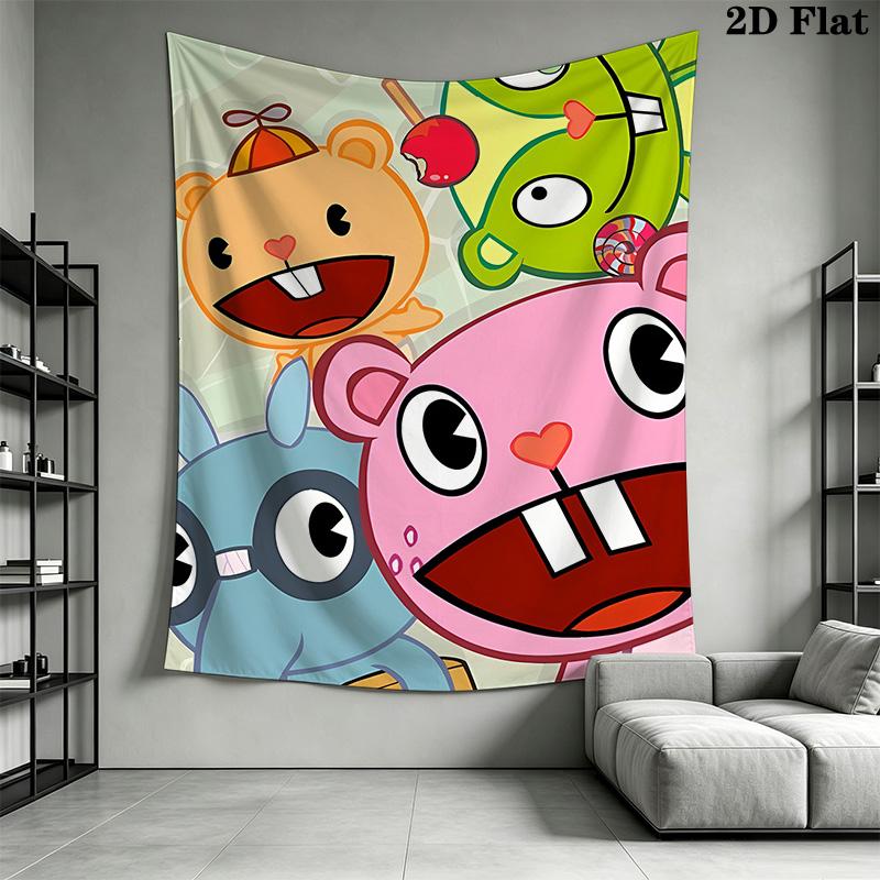 Happy Tree Friends Pattern Home Decor Tapestry, Wall Hanging, Decorative RV Wall Cloth.NGT0928431
