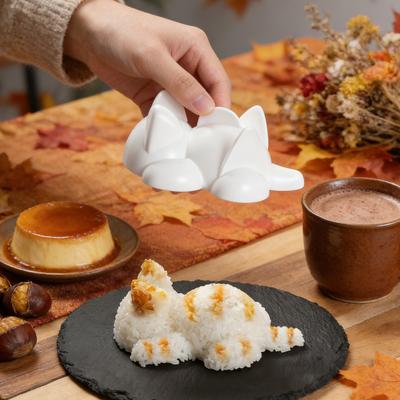 1/3/5Pcs Rice Ball Mold Food Grade Material Cat Shape Lying Flat Design Sushi Mold Easy Press Rice Ball Maker Kitchen Tool
