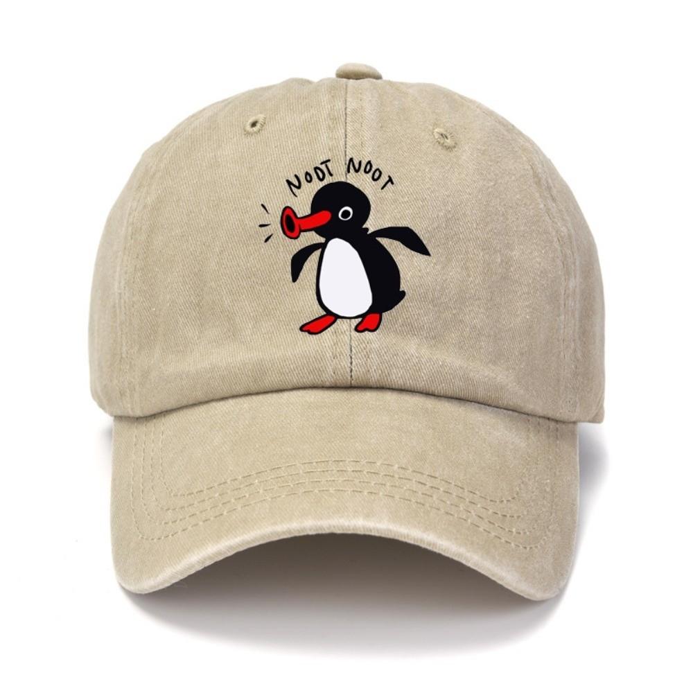 Breathable Washed Baseball Caps Lovely Penguin Cycling Hat Fashion Penguin Cap Summer хаки