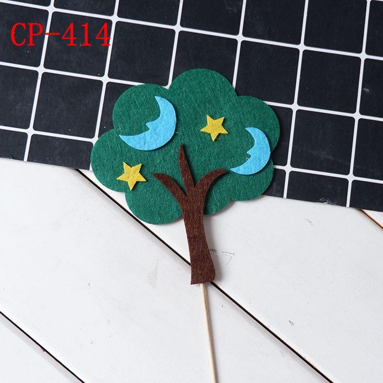 1-7pcs New Forest Animal Cake Card Inserts Christmas Santa Birthday Cake Banners Cake Decorating Inserts Cupcake Inserts