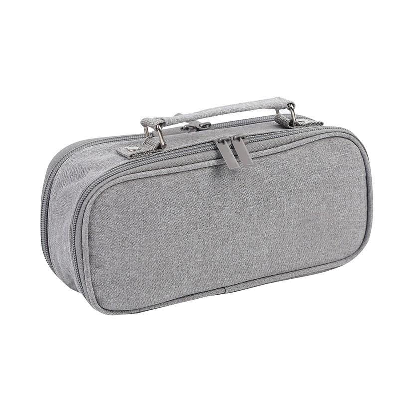 Multi-layer Double Zipper Oxford Cloth Pencil Case: Large Capacity for Junior High & High School Students