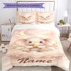 3pcs Custom Name A Elephant Bedding Set Duvet Cover Closure Includes 1 Duvet Cover & 2 Pillowcases, Soft and Comfortable for All Seasons.