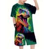 Summer New Fashionable Children's 3D Dinosaur T-shirt Shorts Boys' Set