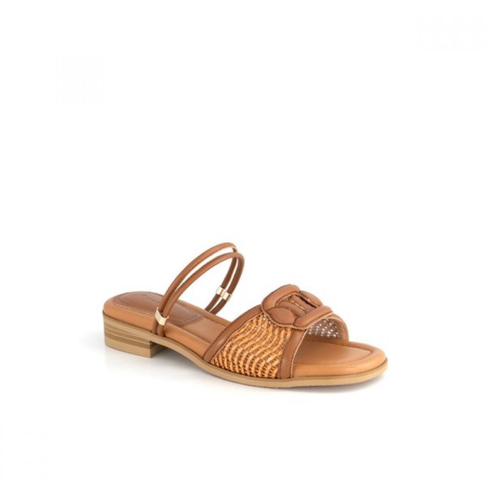 Kumkang Women Cable Strap Flat Sandal Rensac5533k5 225/Brown (TAN)