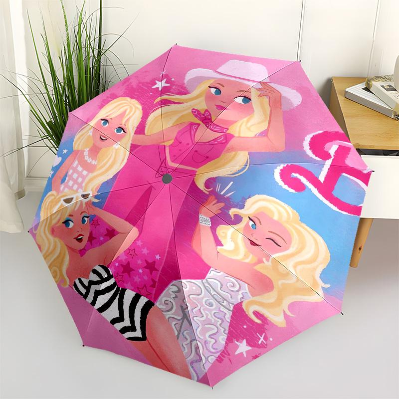 

1pc Barbie Cowgirl Adventure Umbrella with Plastic Handle,Cartoon Pattern,Suitable for All Seasons Multi-functional Umbrella304