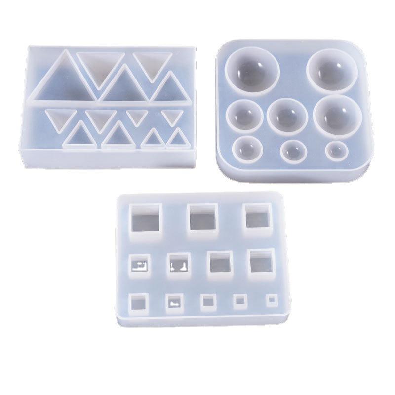 Poppy DIY Crystal Epoxy Gemstone Sticker Pendant Silicone Mold Set 13-Cavity Triangle Silicone Mold