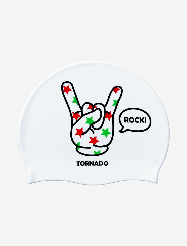 Toneidoseupocheu Rockstar Silicone Swim Cap White