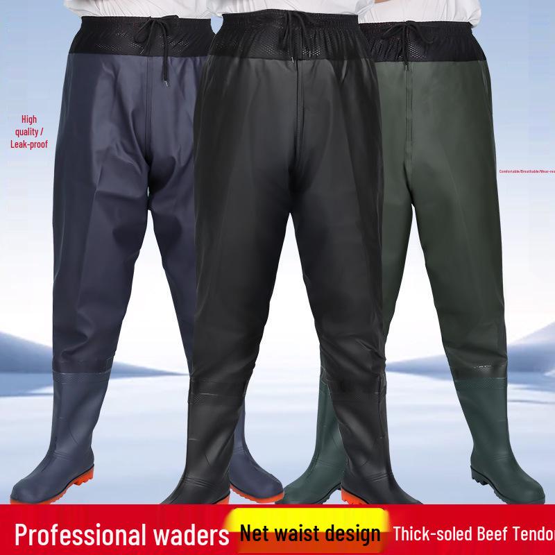 

Waterproof Waist-High Wading Pants - Thickened Fishing and Rain Gear Size 46