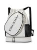 Dual-Use Sports Backpack: Wet/Dry Separation for Badminton & Tennis, Drawstring Closure, Shoe Compartment, Printed Logo