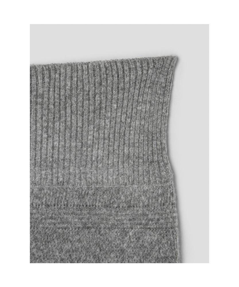 Anggae Alpaca Blend Long Knit Skirt Gray