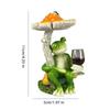 Red/Yellow Mushroom Sitting Frog Ornament Cartoon Resin Frog Sculptures  Shelf Home
