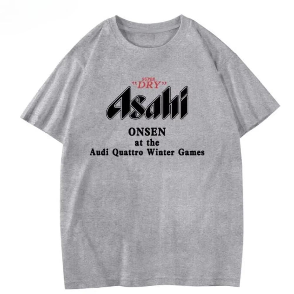 Summer Bestseller Japan Asahi Beer Tshirt Asahi Japanese Beer Shortsleeved Japanese Loose Summer Unisex and WOMEN Couple Top