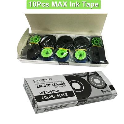 10Pcs MAX Ink Ribbon LM-IR300B Compatible MAX LETATWIN Electronic Lettering Machine LM-370E LM380 LM390 Label Tape Ink Cassette