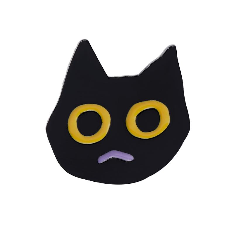 Sprosse Schwarze Katze Emaille Anstecknadeln Benutzerdefiniert Niedliche Tiere Broschen Cartoon Kragenabzeichen Schmuck Geschenk für Kinder