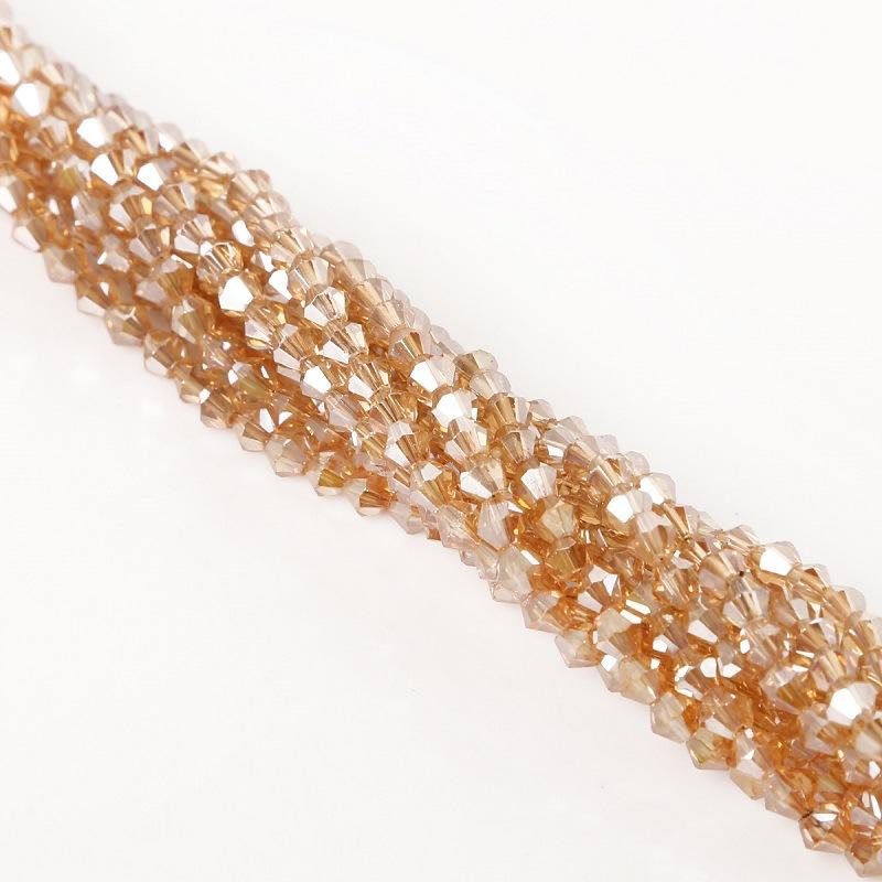 4mm Faceted Rhombus Crystal Beads Glass Beads DIY Handmade Beads Loose Beads Material Hair Jewelry Accessories Beads for Jewelry Making