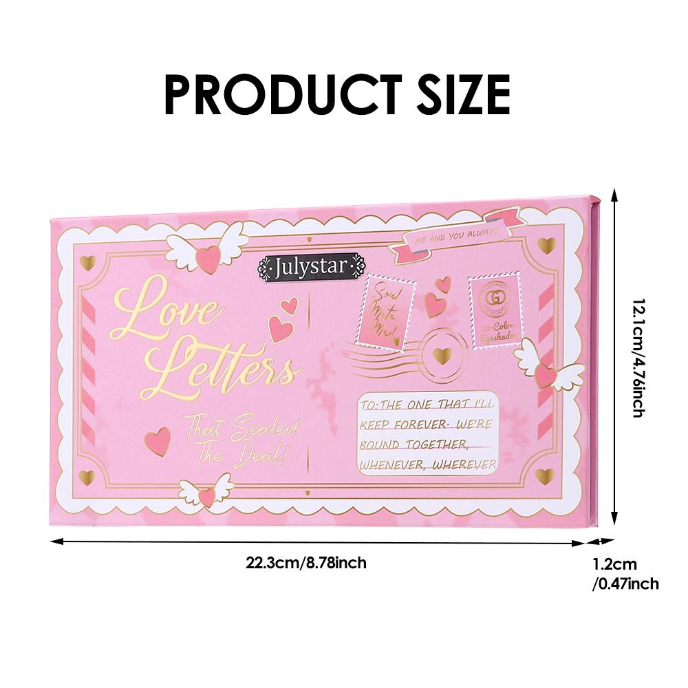 JULYSTAR 32 Colors Eyeshadow Palette Love Letters, Highly Pigmented Matte Shimmer Glitter, Long Lasting Waterproof Warm Nude Earth Tone Makeup Gift