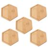 5pcs Crafts Heat-resistant Bamboo Coasters Natural Durable Tea Cup Mats Creative Storage Tray Dish