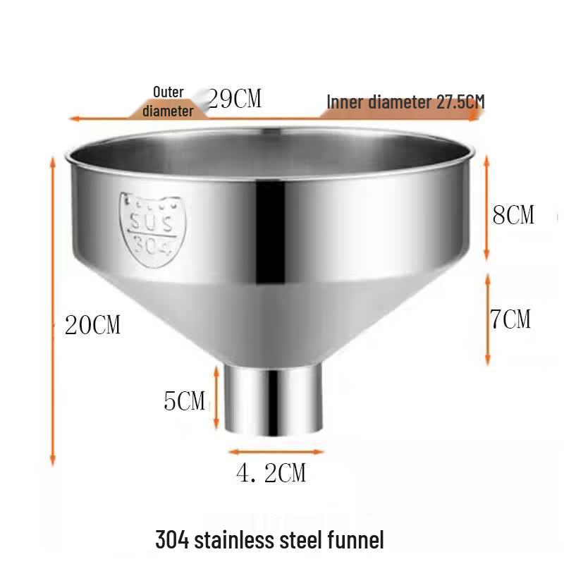 De Qier Thickened 304 Stainless Steel Funnel with Filter