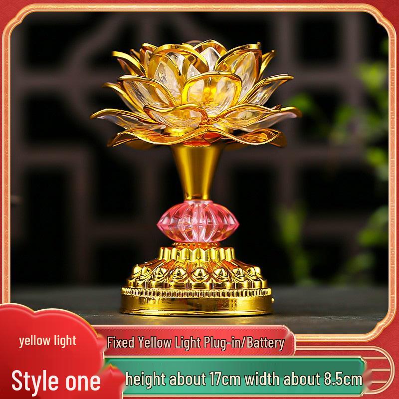 2025 Lotus Bodhisattva Buddha Offering LED Lamp: Colorful, Everlasting Household Decor