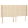 VidaXL Tête de lit avec oreilles Crème 183x16x118-128 cm Tissu3119837
