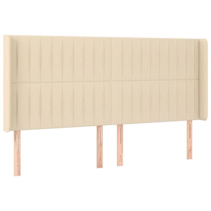 VidaXL Tête de lit avec oreilles Crème 183x16x118-128 cm Tissu3119837