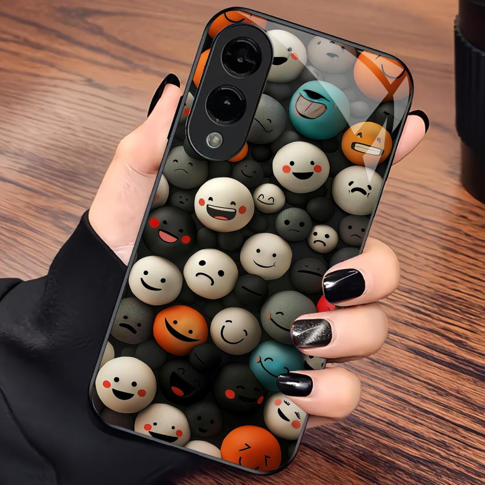 

Smile face Exquisite luxury High-end PhoneCase Glass PhoneCase for Samsung Galaxy S26 S25 S24 S23 S22 S21 FE,Ultra,Plus GalaxyS24FE