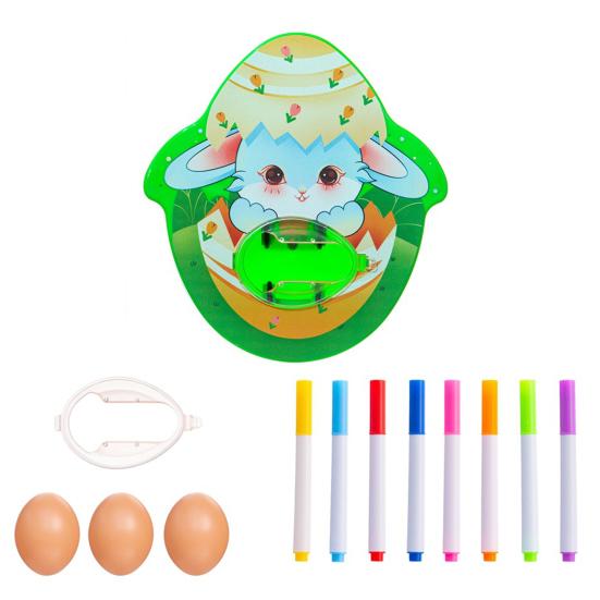 1 Set DIY Egg Toys Manual with Pen Hand-eye Coordination Color Cognition Brain Development Entertainment Smooth Easter Egg Machine Drawing Toys Gift