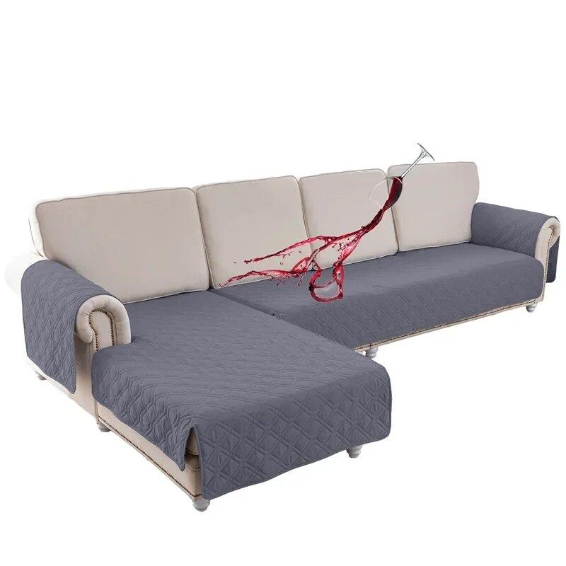 Vattentätt Soffskydd Quiltat Halkfritt Sofföverdrag Vardagsrum Hörna L-formad Soffmatta för Katt Hund Barn Möbelskydd