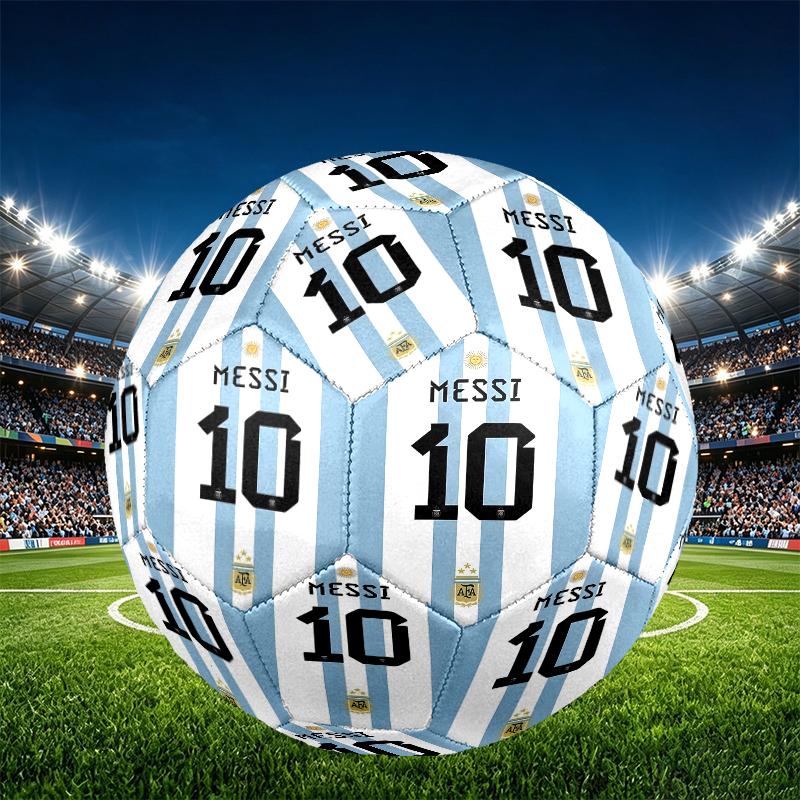 Lionel Messi Aufdruck Größe 5 Fußball, PU Abriebfester Fußball für Spieltraining und tägliches Üben, Geburtstagsgeschenk für Fußballfans