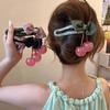 Large Size Cherry Bow Duckbill Hair Clip For Women Exquisite Hair Accessories  Temperament The Back Of The Head Hairpin