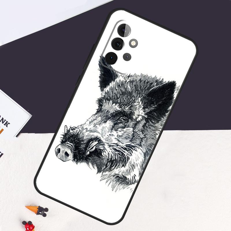Wild Boar Pig Brown Cover For Samsung Galaxy A54 A34 A14 A52S A12 A22 A32 A52 A72 A13 A33 A53 A50 A51 A71 Case