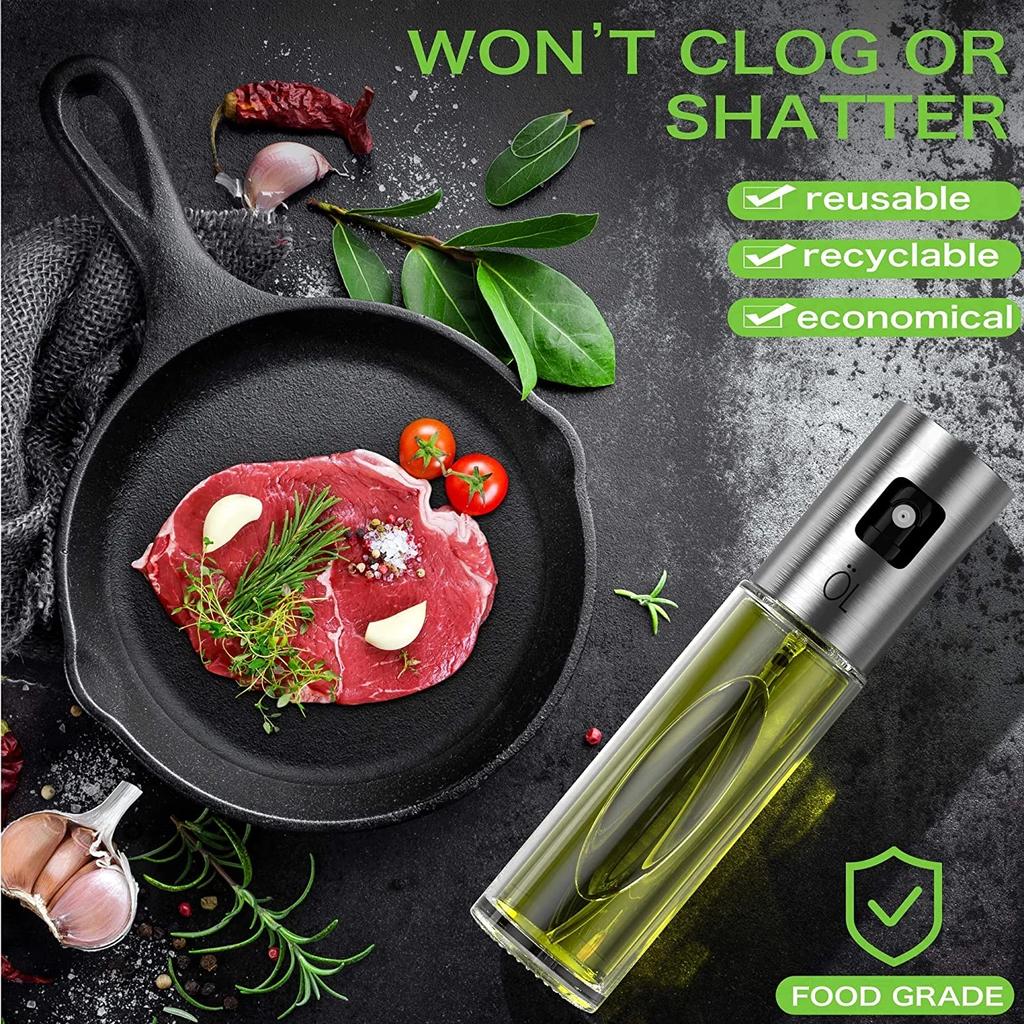 Kitchen Stainless Steel Olive Oil Sprayer Bottle Pump Oil Pot Leak-proof Grill BBQ Sprayer Oil Dispenser BBQ Cookware Tools