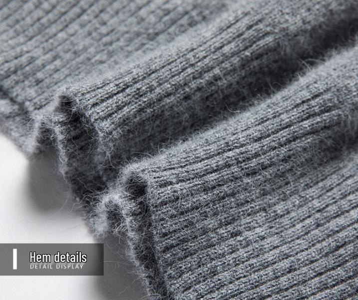 Suéter Autêntico Masculino Slim Fit Gola V em Cashmere - Manga Longa, Tamanho Grande