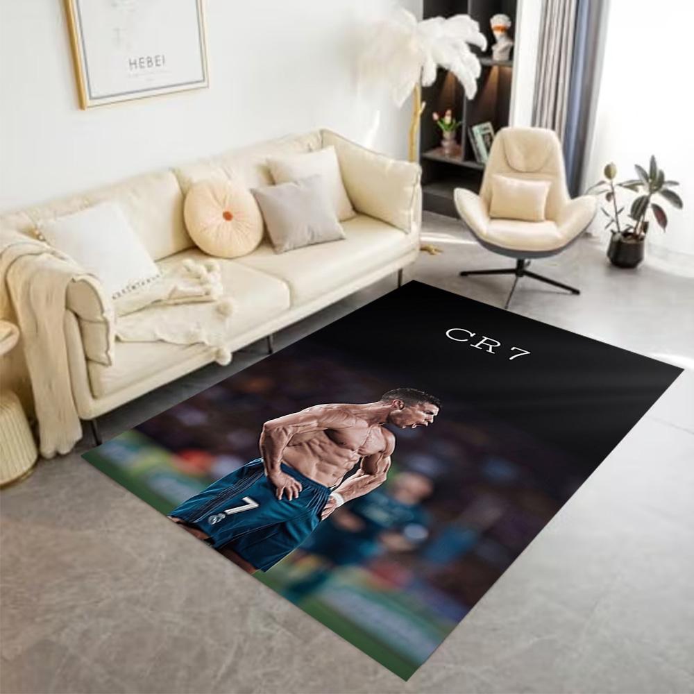 Cr7 Football Legend Floor Mat Design for Outdoor Study room Dining Room Entryway Antislip Carpet Anime Office Decor Perfect Gift for Women/Men