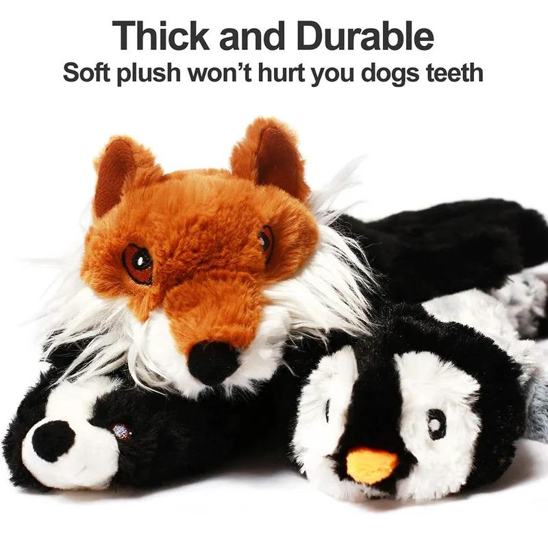 Durable Plush Dog Toy with Squeakers and Crinkle Funny Simulated Animal Squeaky Chew Toy for Interactive