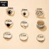 Fashion jewelry Vintage carved sun feather cross black gemstone ring multi-piece set set