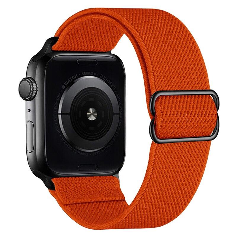 Pentru curea de ceas Apple, 44mm, 40mm, 38mm, 42mm, nailon elastic, bratara reglabila cu bucla solo iWatch series SE 6 5 4 3 2 curea