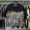 2026 Summer Men's Oversize T-Shirt, Skull Hip Hop DJ Crew Print Dark Street Short Sleeve Tee With Rhinestone Letter