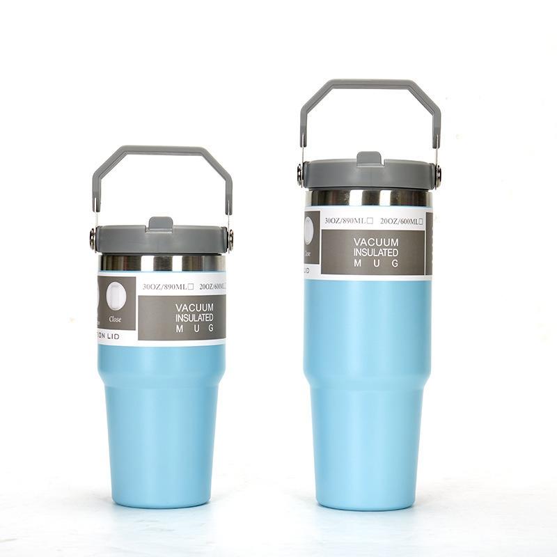 30Oz stainless steel car cup ice cream cup straw vacuum cup coffee cup thermos cup water cup