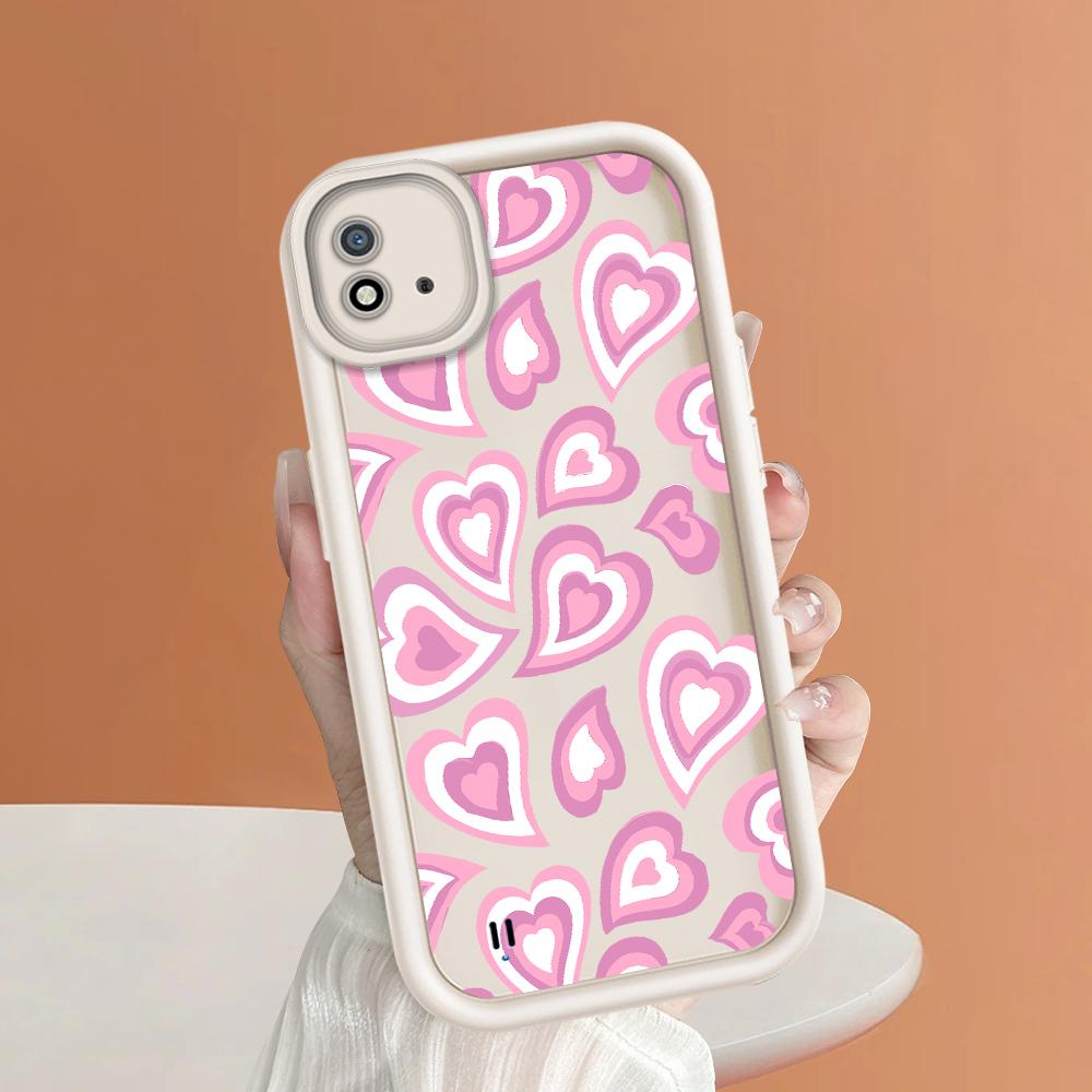 Soft Silicone Square Ladder Printing Pattern Phone Casing Full Cover Camera Shockproof Protection Rubber Case for OPPO Realme