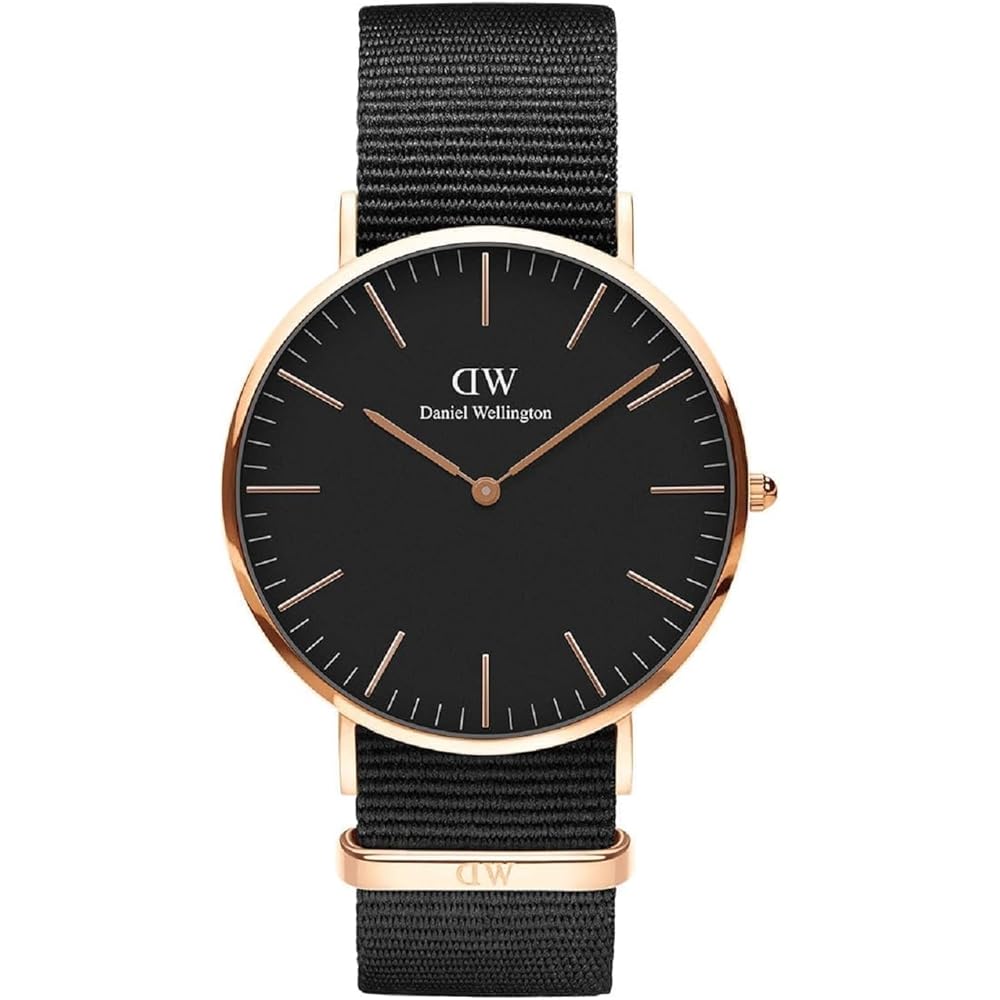 Daniel Wellington Classic Black Cornwall Men's Watch 40mm Stylish Business Timepiece Black